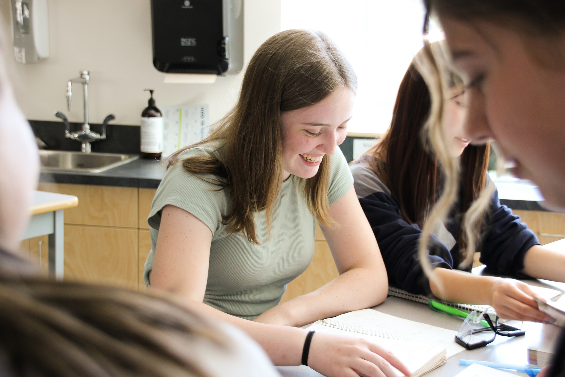 Student in a class room